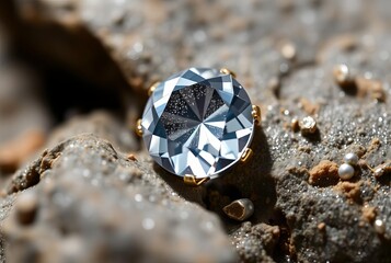 A close up of a single glittering gemstone with a high level of