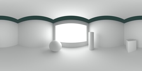 Wall Mural - white room for 3d hdri environment map, panorama 360 vr, ar