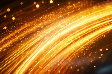 Poster - Vibrant abstract lines of light and energy in brilliant orange hues