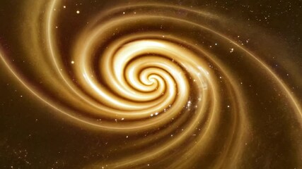 Wall Mural - A swirling galaxy in golden hues, filled with sparkling stars, evoking a cosmic wonder.