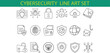 © Bappaditya Roy - A set of 18 cybersecurity line art icons, depicting various methods of data protection and security measures, such as locks, shields, firewalls, and more.
