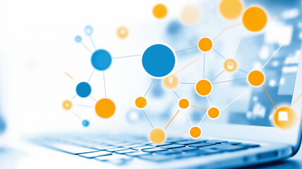 Poster - This artwork showcases the vibrant exchange of data between various digital devices connected through a network