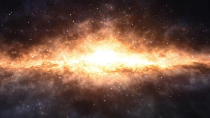 Wall Mural - A vibrant cosmic scene depicting a galaxy with bright stars and swirling gases.