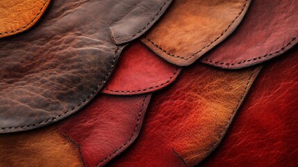 Poster - A close up of leather with a red and brown color scheme
