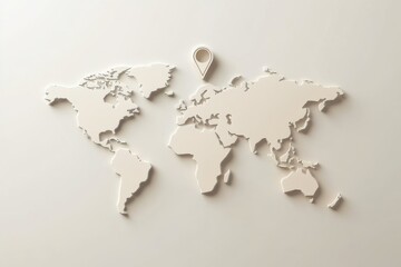 Aufkleber - A world map displays key travel destinations marked with pins, highlighting popular locations across continents for exploration. Generative AI