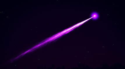 Wall Mural - a bright purple meteor streaks across a starry night sky.