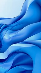 Aufkleber - Abstract blue flowing waves on light background, modern art concept