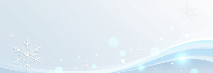 Wall Mural - winter wonderland background: snowflakes and gentle blue waves for holiday designs