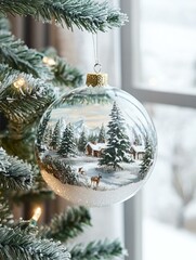 Christmas tree with glass ornament