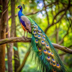 peacock with feathers out