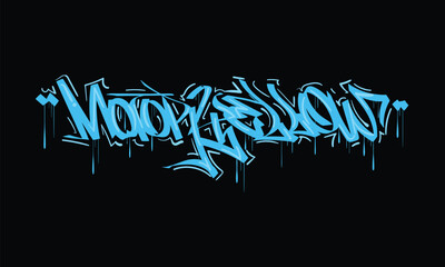 Wall Mural - MOTOR YELLOW graffiti tag style design