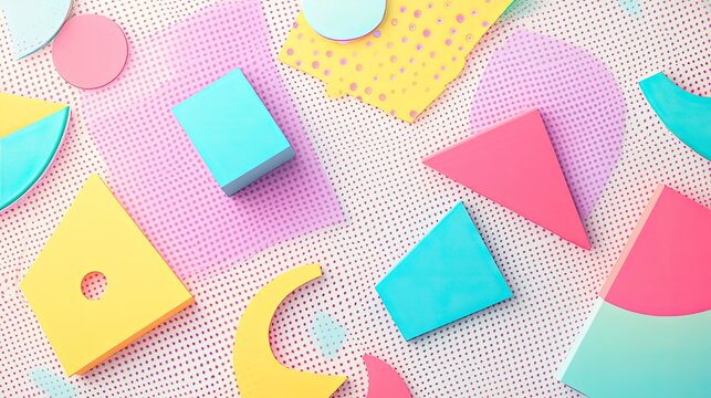 Nostalgic 90s letter paper design with pastel gradients, playful shapes, and plenty of room for custom copy.
