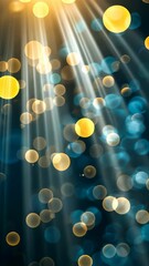 Poster - Bokeh lights in warm and cool tones, abstract background. Festive and dreamy concept
