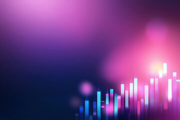 Poster - Colorful digital sound waves with vibrant hues of purple and blue in a creative design