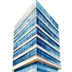 Wall Mural - Modern Glass Office Building with Blue Windows.