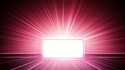 Poster - Bright pink light burst from a white rectangle on a black background.