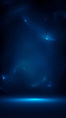 dark blue gradient with glowing particles background