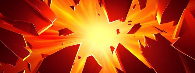 Poster - Red and yellow abstract exploding background.