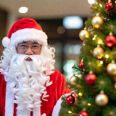 santa claus with christmas gifts