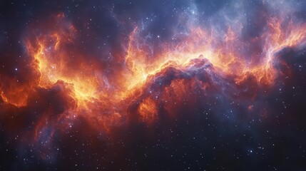 Wall Mural - cosmic space scene filled with vivid nebulae and swirling galaxies showcasing a deep expanse of star