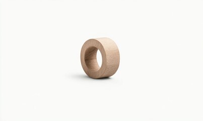 A wooden ring with a curved edge on a white background - Backgrounds