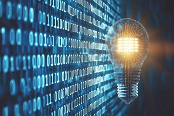 Poster - The bulb's future technology, innovation background, and creative idea