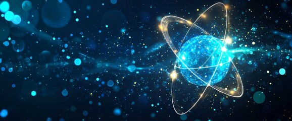 Poster - High-technology process with connected cells. Abstract background. Neural network concept.