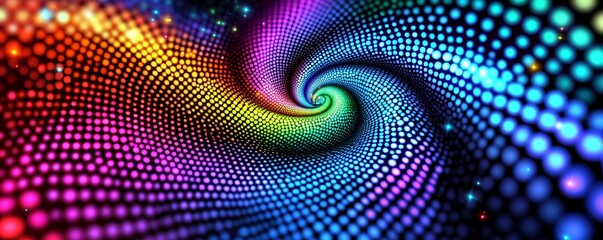 Poster - Visualization of Big Data. Spiral signs for a dynamic array of information. Sorting of data. Big Data Streams futuristic infographics. File structuring and machine learning.