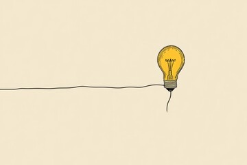 Poster - Light bulb and lines hand drawn as background creative idea
