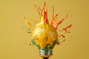 Poster - Visualizing brainstorming, bright ideas, and creative thinking with an idea bulb lamp
