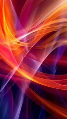 Aufkleber - Abstract flowing colorful lines with vibrant hues, dynamic composition. Digital art and creativity concept