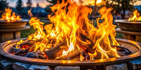 Canvas Print - close-up of fire pit with intense flames and glowing embers