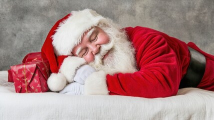 Santa Sleeping Peacefully on the Job