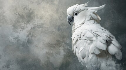 Digital photo manipulation of a white parrot