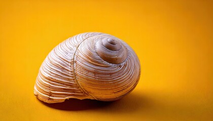 Seashell on a yellow background