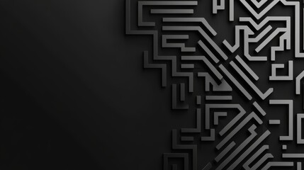 Poster - Abstract Dark Tech Circuitry Background 