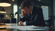 © AiAbstract - Businessman in Suit with Stressful Expression at Desk