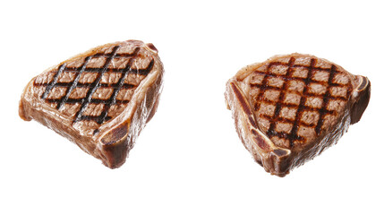 Poster - Rare Grilled Beef Steaks on Transparent Background Generative AI