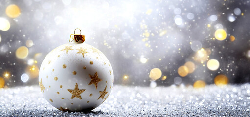 Christmas design of white balls on white background