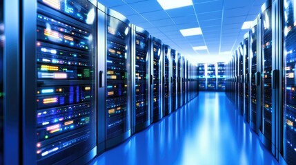 Poster - Neatly Organized Advanced Server Room Interior