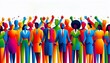 © Cliff - Colorful figures of people of all skin colors holding hands, inclusive business thinking values dignity and respect for all people