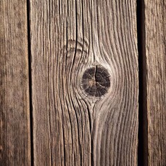 An extreme close-up of a weathered wooden plank, showcasing intricate grain patterns, visible knots, and a lightly distressed texture that adds character