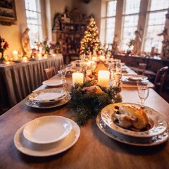 christmas decoration with candles and decorations