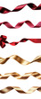 © BoOm - Collection of elegant red and gold ribbons on a white background. transparent background