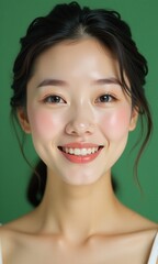 Sticker - Beautiful portrait Asian Korean woman makeup of cosmetic