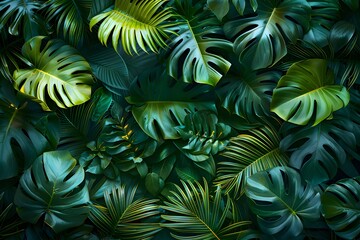 Wall Mural - A close up of a bunch of green leaves