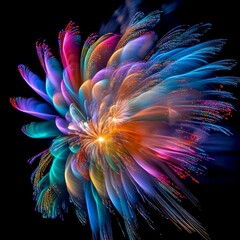 Aufkleber - A stunning burst of colorful light and energy fills the frame. This abstract artwork showcases a dynamic blend of colors flowing together. It evokes feelings of creativity and inspiration. AI