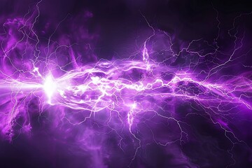 purple lightning in the space, computer generated abstract background