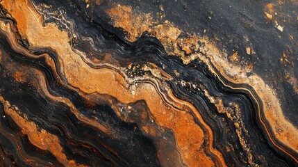 Poster - Abstract background with a brown and black marble texture with swirling lines.