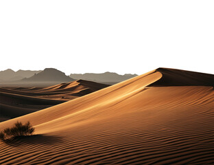 Sand Desert Landscape Scene, Dry Dune & Rocks, Hot Heat, Isolated Transparent PNG Background	
